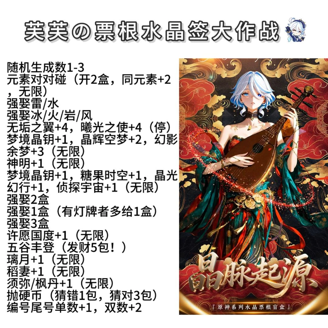 芙芙专属【强娶转转】多多文创水晶票根盲盒晶脉起源（二创默认代拆）