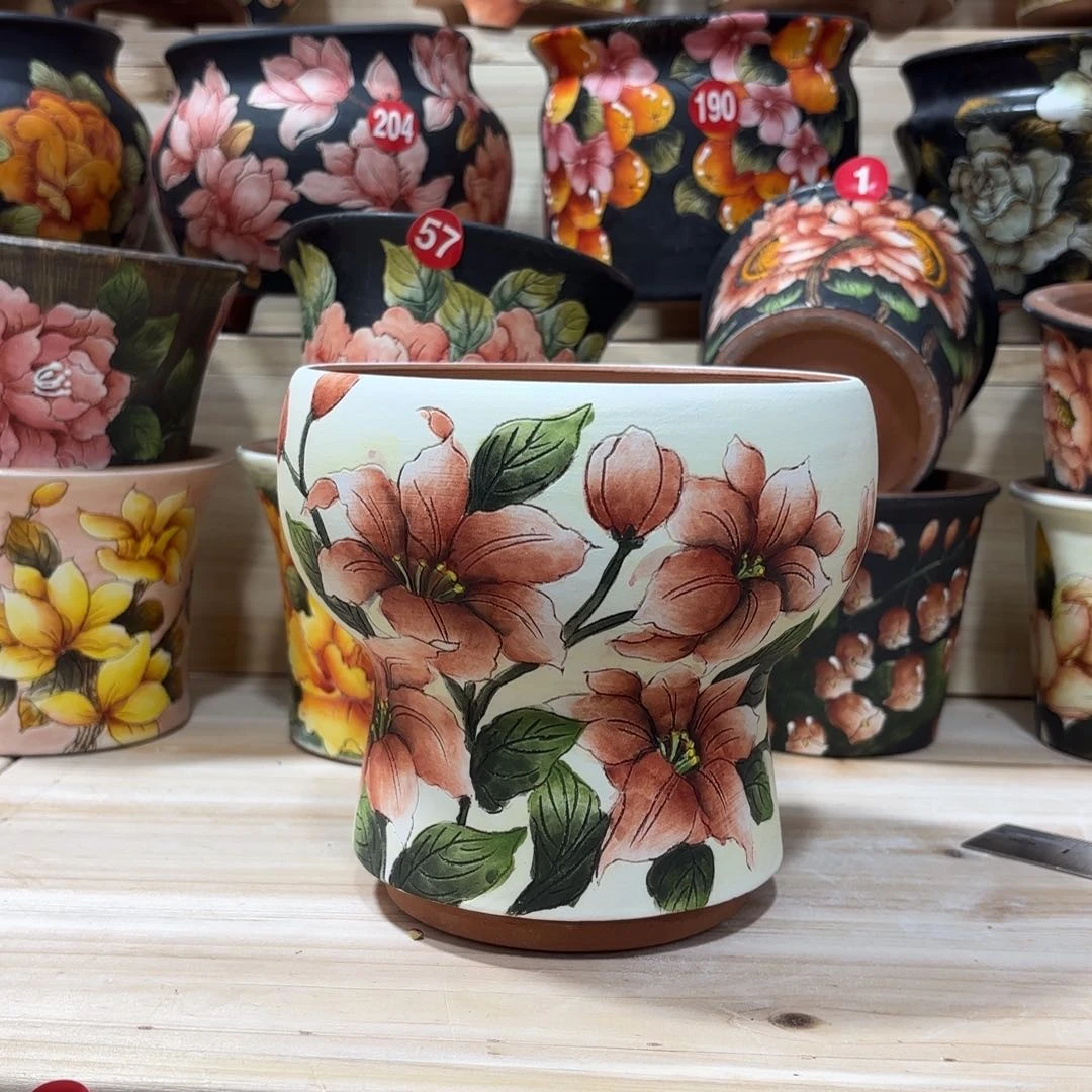 紫砂花盆景德镇手绘花盆陶瓷13/14