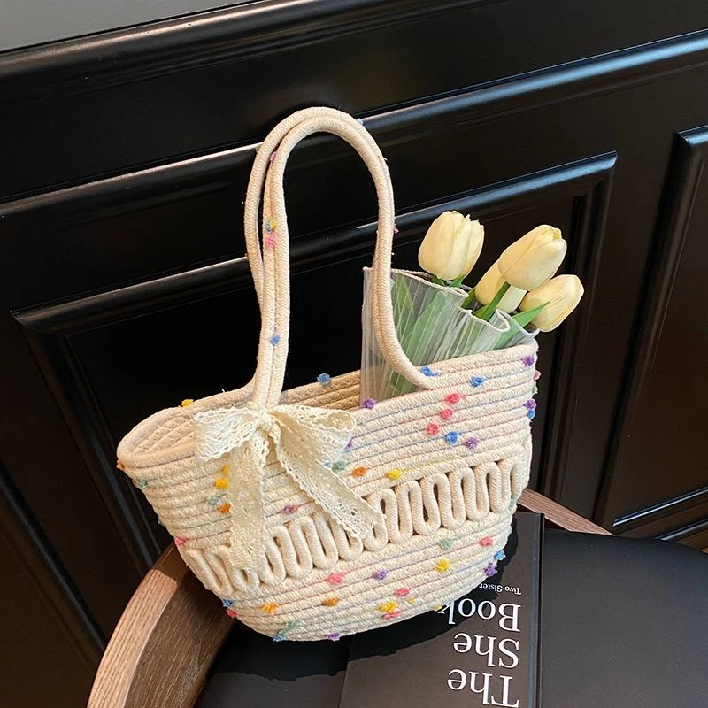 大容量包包2025夏季新款时尚沙滩托特包小众编织手提洋气单肩包LQ