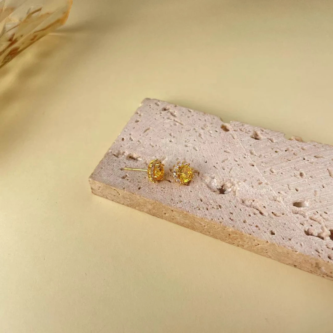 【灵儿优选】黄钻耳钉戴妃款——————————