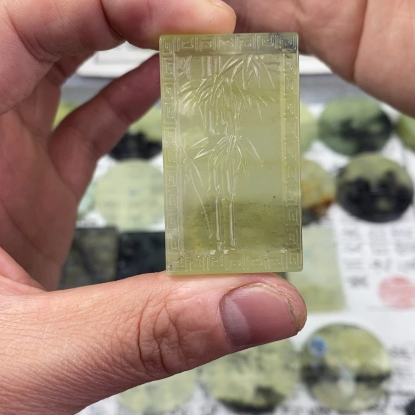 【闪购商品】岫玉颈饰未镶嵌岫玉竹牌吊坠