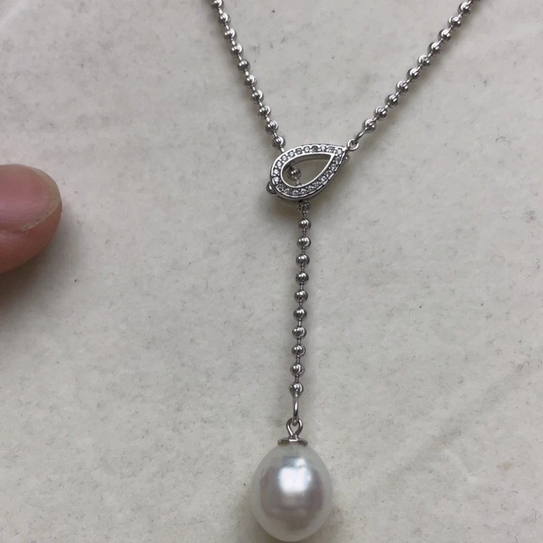 项链海水珍珠银S925镶嵌