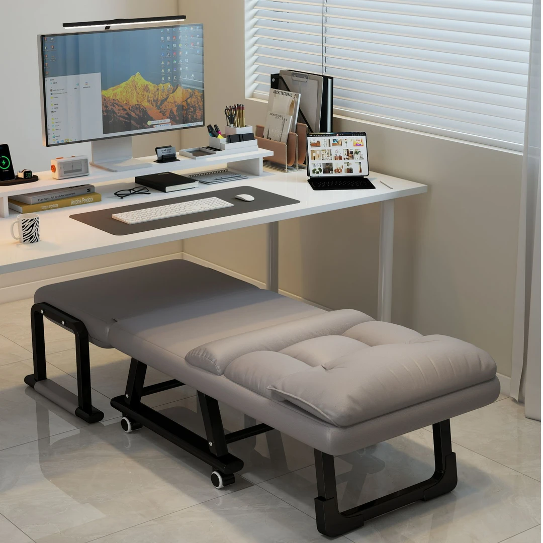 办公室单人午睡躺椅午休床折叠椅子可躺可睡坐三用电脑椅靠背椅子