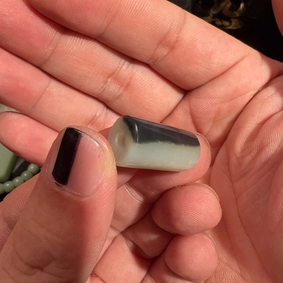 和田玉未镶嵌颈饰且末青花桶珠  晚场福利10