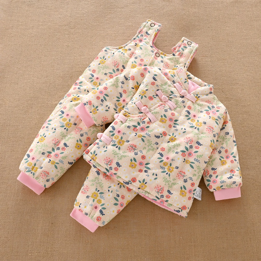 冬季宝宝纯棉花衣服套装婴儿手工棉衣宝宝儿童棉袄棉裤加厚保暖