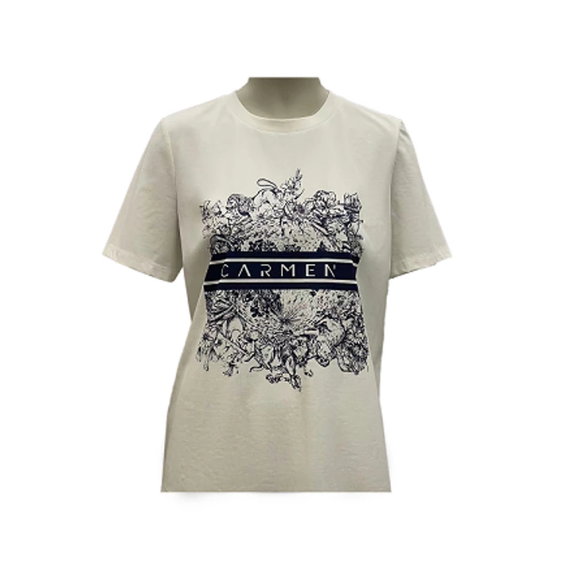 Carmen卡蔓品牌logo印花T恤上衣