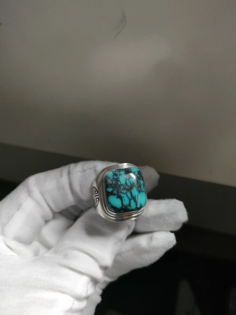 时尚复古手工制作松石戒指