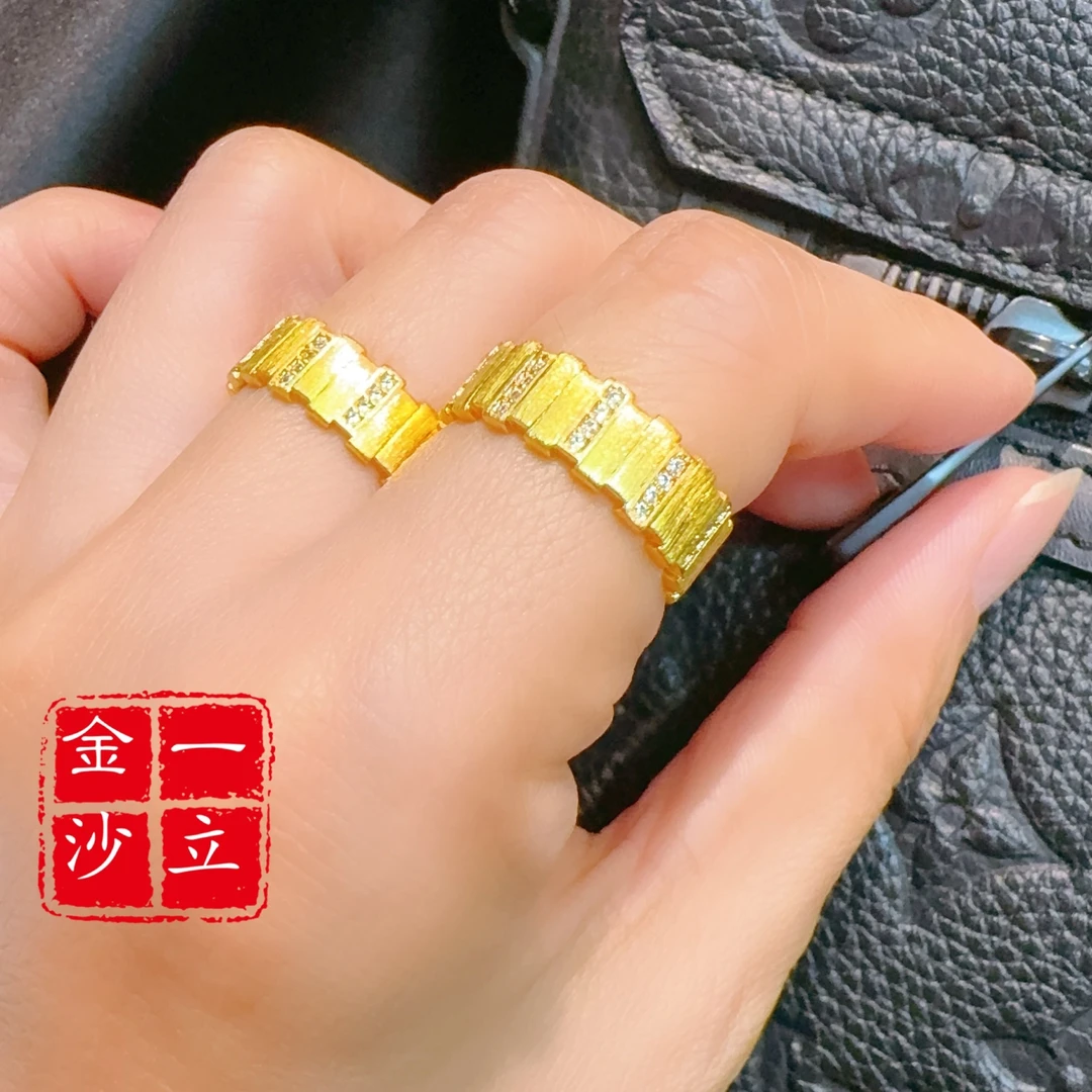 合金戒指 F.M流金岁月拉丝开口戒