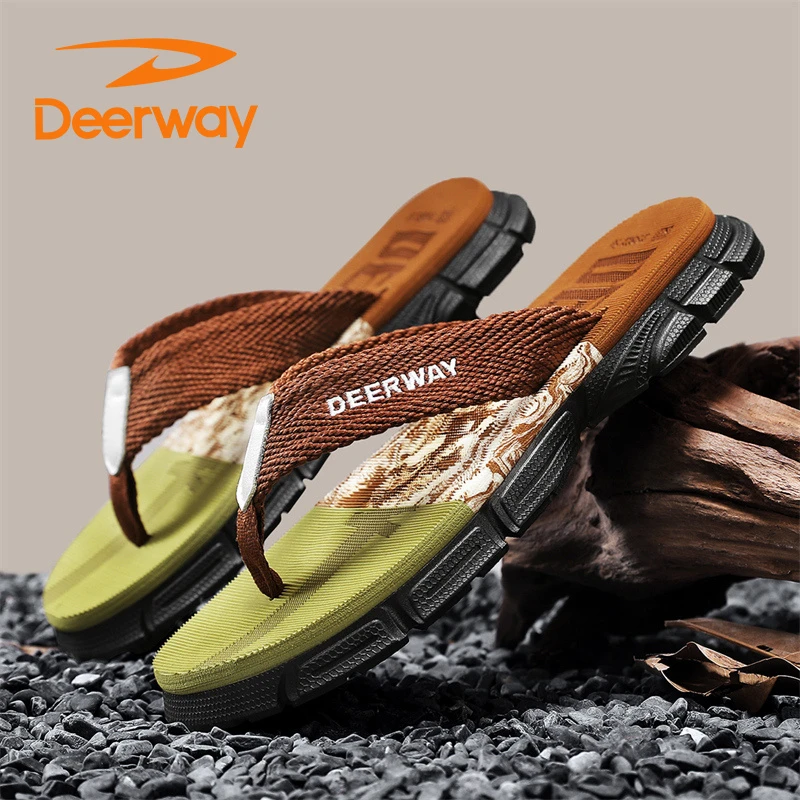 德尔惠夏季新款男士韩版人字拖防滑耐磨透气防臭干净感痞帅男鞋