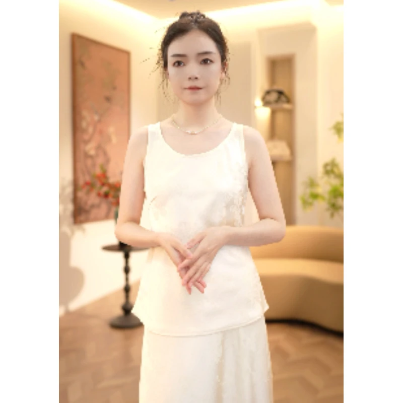 品优-2025款新中式女内搭修身显瘦提花吊带背心-2025B0024-噜噜