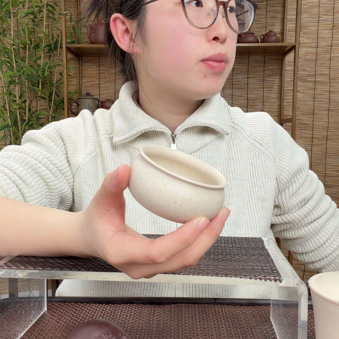 紫砂茶壶原矿白段普洱杯100CC左右没礼盒