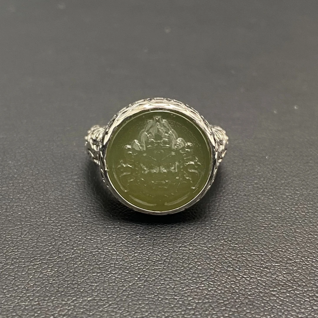 925银戒指 民族风镶嵌戒指 JZ00727