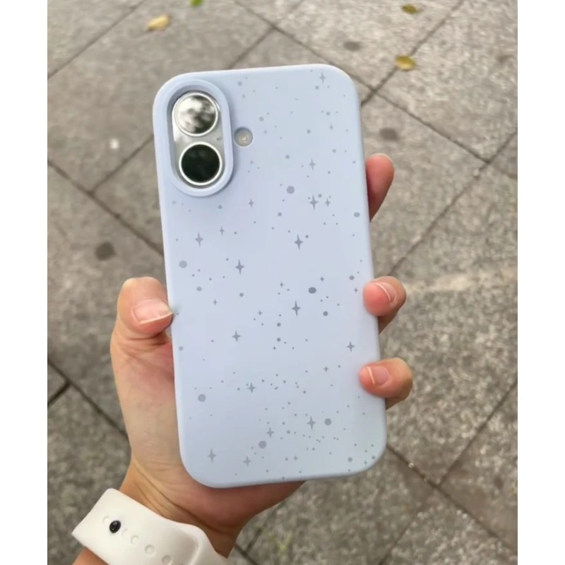 奥菲顿小众墨点星星适用iPhone16/15苹果手机壳糯米14/13/12/11套