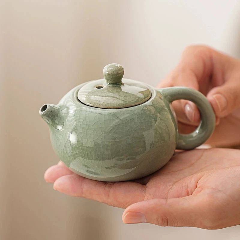 A 16哥窑冰裂开片创意高端家用陶瓷泡茶西施壶