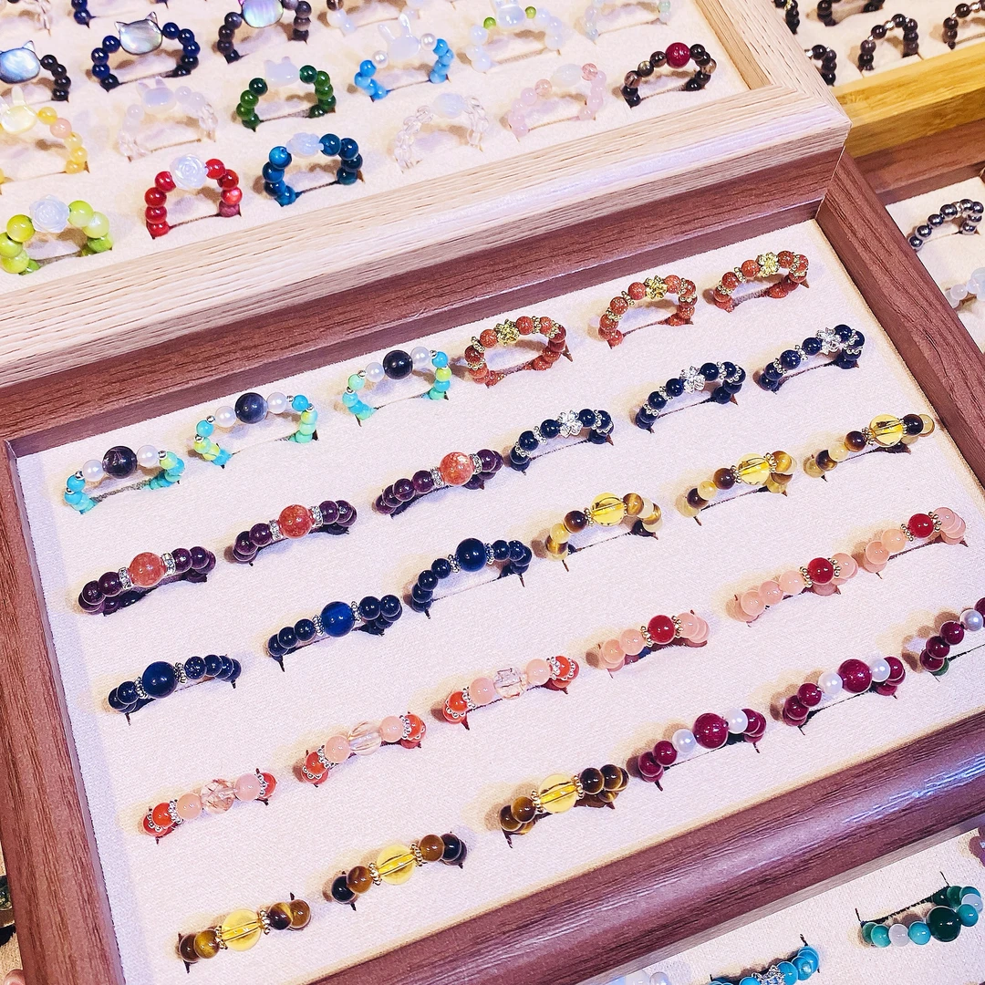 【青丘手作】4 高货串珠戒指  直播间现场包装 请勿盲目下单