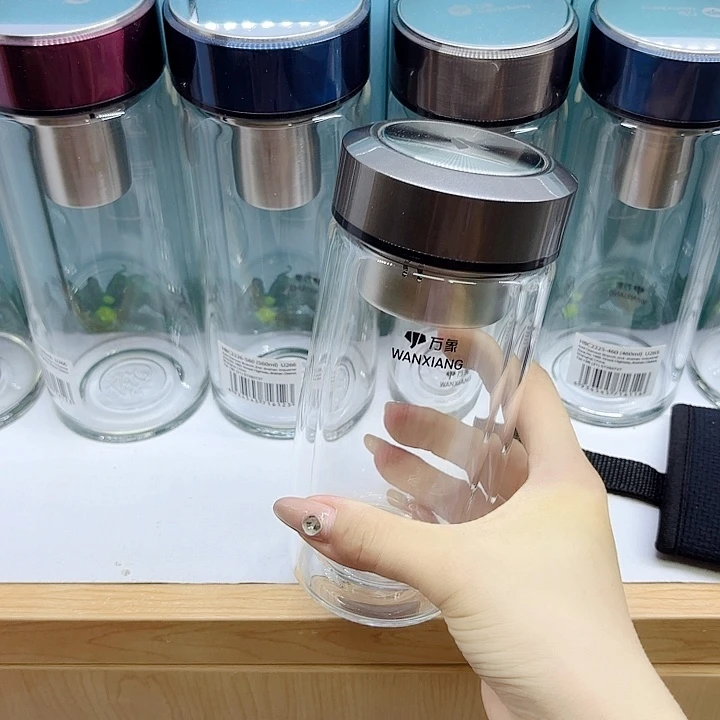 万象品牌双层玻璃杯V406-360杯套