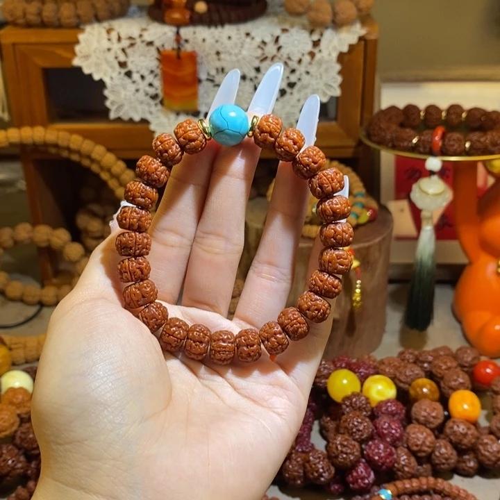 手串金刚菩提115玉华单圈蓝珠一物