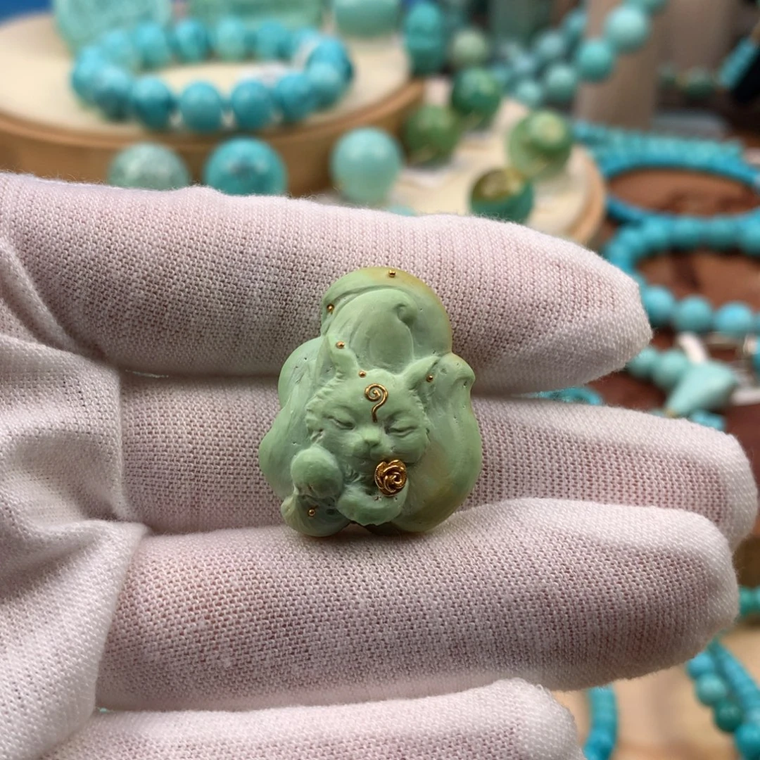 绿松石未镶嵌珠宝奇石21.5mm