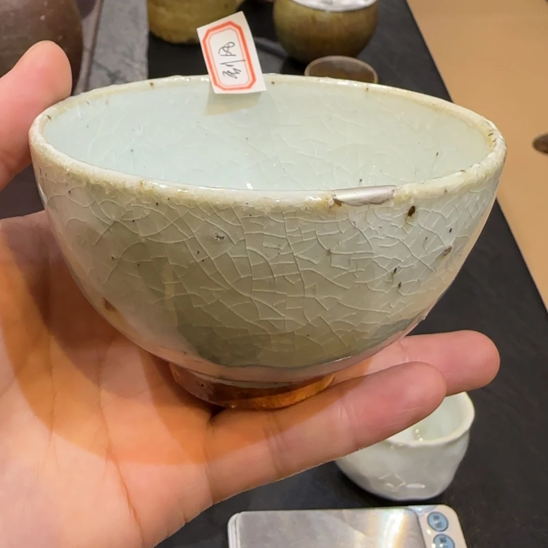 刮***手刮风专拍柴烧茶碗