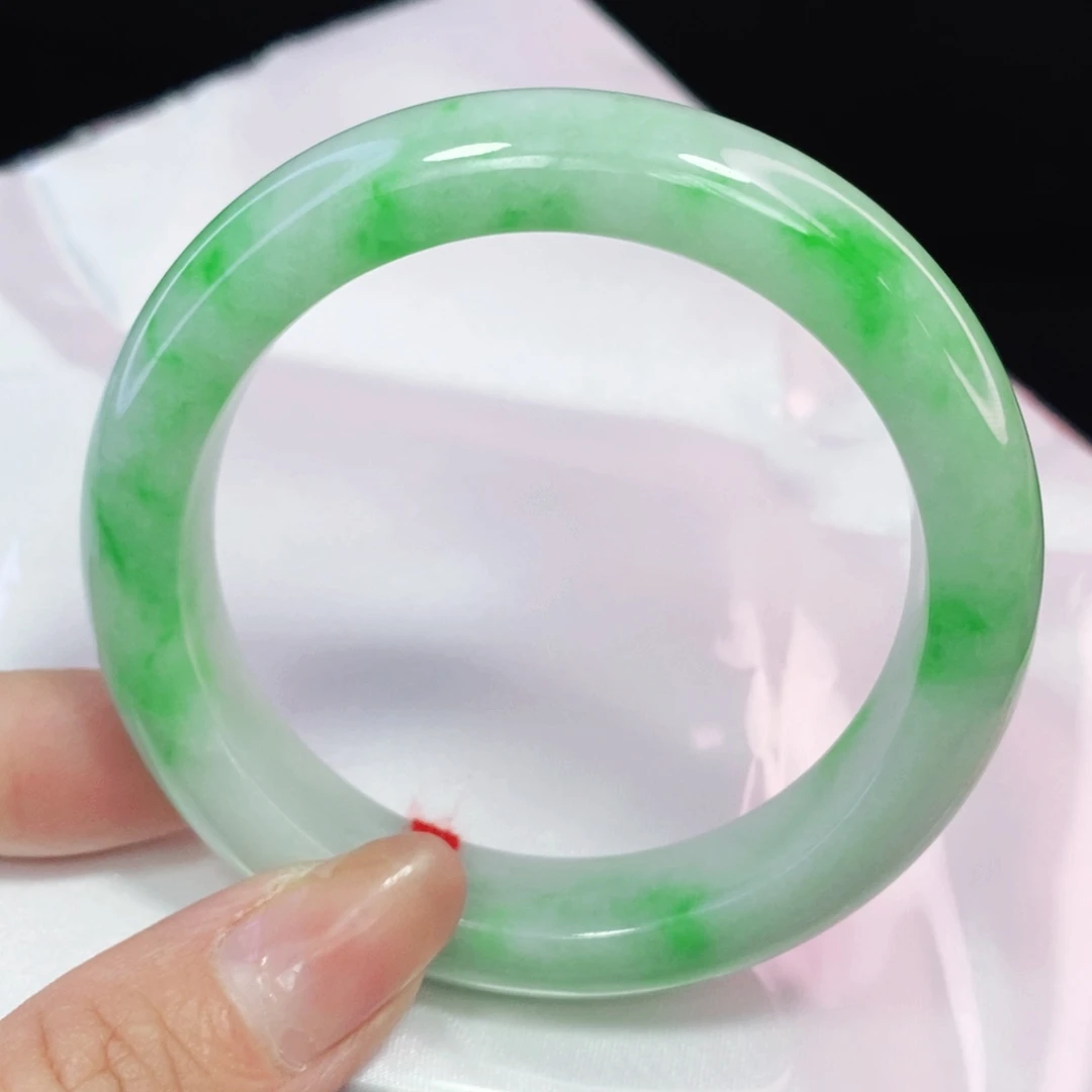 未镶嵌手镯翡翠53.8正圈