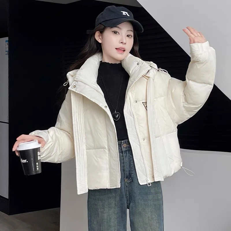 微瑕(XI ZI女装）韩版时尚休闲羽羽设计感棉衣外套#90740