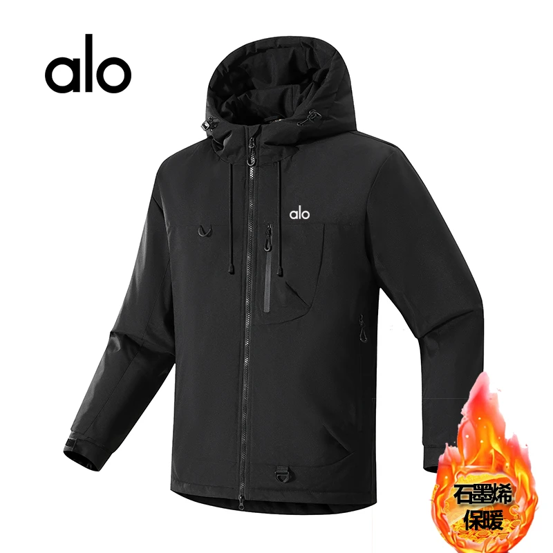 品牌男女冲锋衣石墨烯棉衣直下摆棉服保暖连帽防风外套厚款加大码