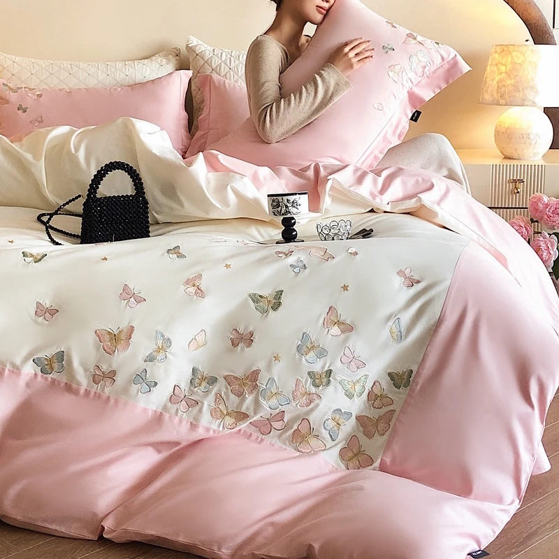 美式床上四件套100纯棉全棉轻奢高级感2025新款被套床单春夏床品4