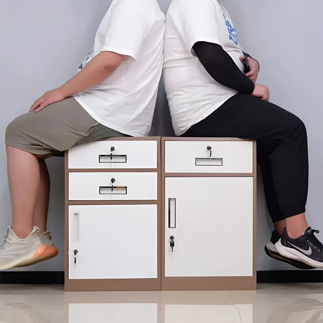 清仓铁皮文件柜矮柜办公室储物柜档案资料柜桌下小柜子带锁抽屉柜