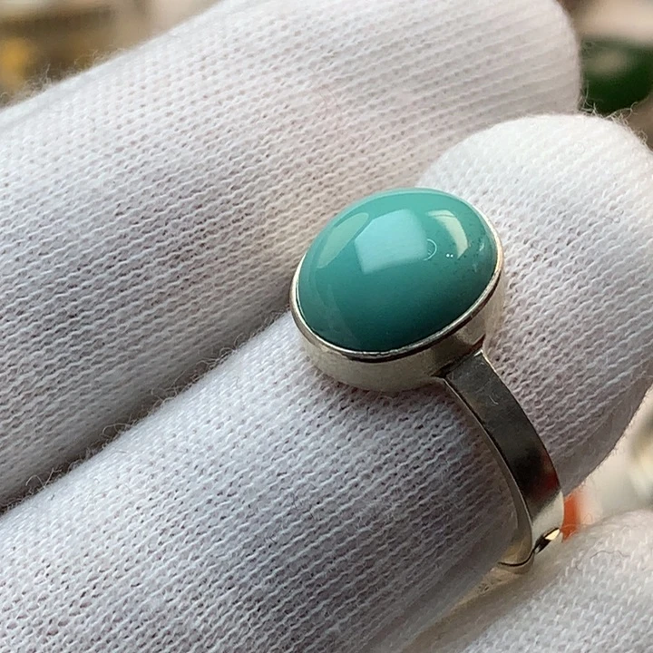 绿松石戒指足银镶嵌