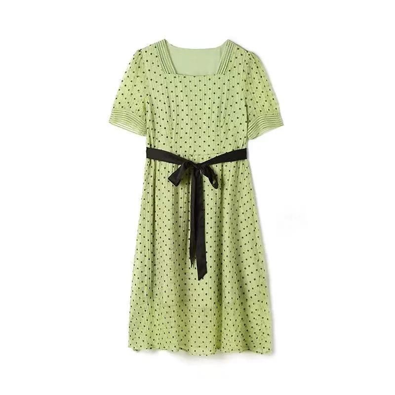 【JX078黑色爱心】萱萱2025夏季中长黑色爱心时尚气质款连衣裙