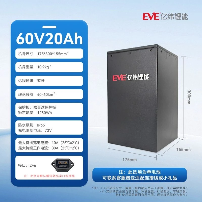 60V20Ah磷酸铁锂电动车锂电池车规级A品电芯