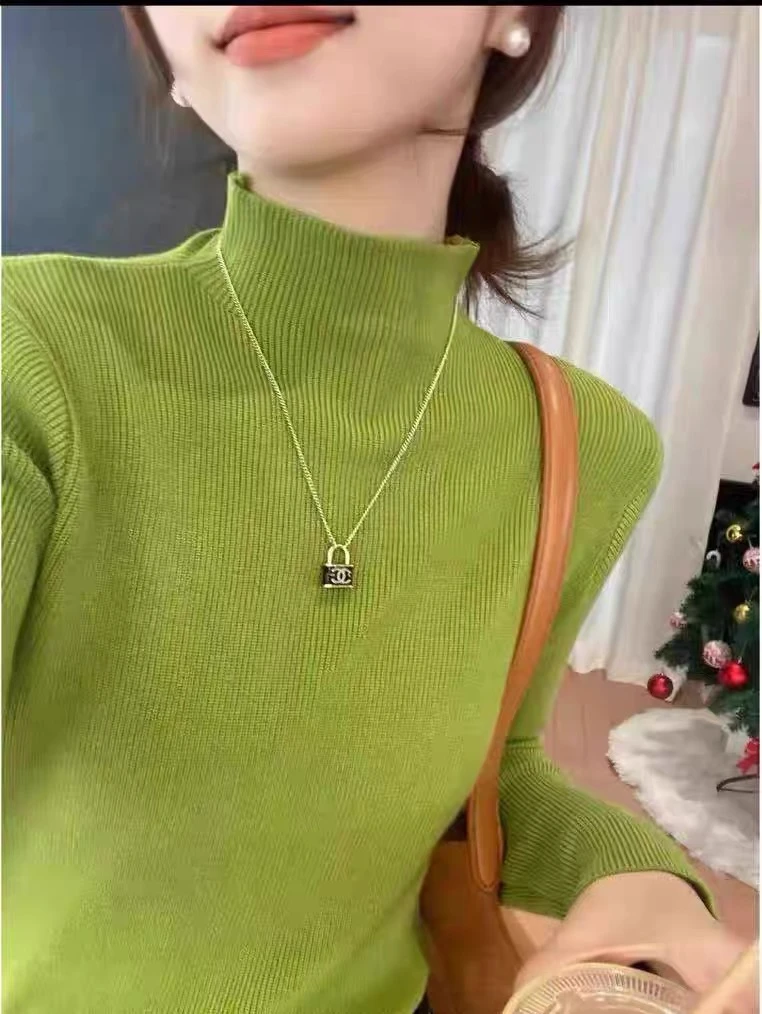 针织衫女半高领打底衫内搭秋冬洋气毛衣高级感早秋上衣#80807