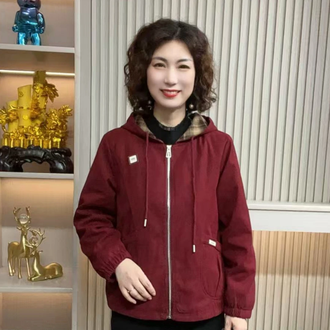 妈妈装流光风流行时尚潮牌女装宽松冬装加绒加厚外套休闲百搭长袖