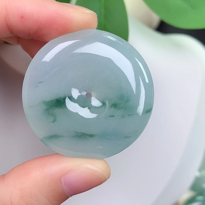 翡翠未镶嵌颈饰平安扣35.7-5.7mm