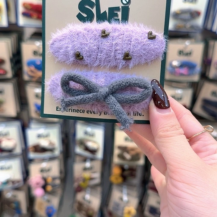 紫色爱心蝴蝶结掰掰夹