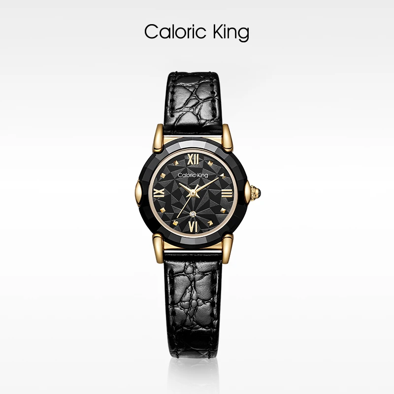 凯卡思Caloric king致简·黑精灵时尚设计感气质女士手表礼盒套装