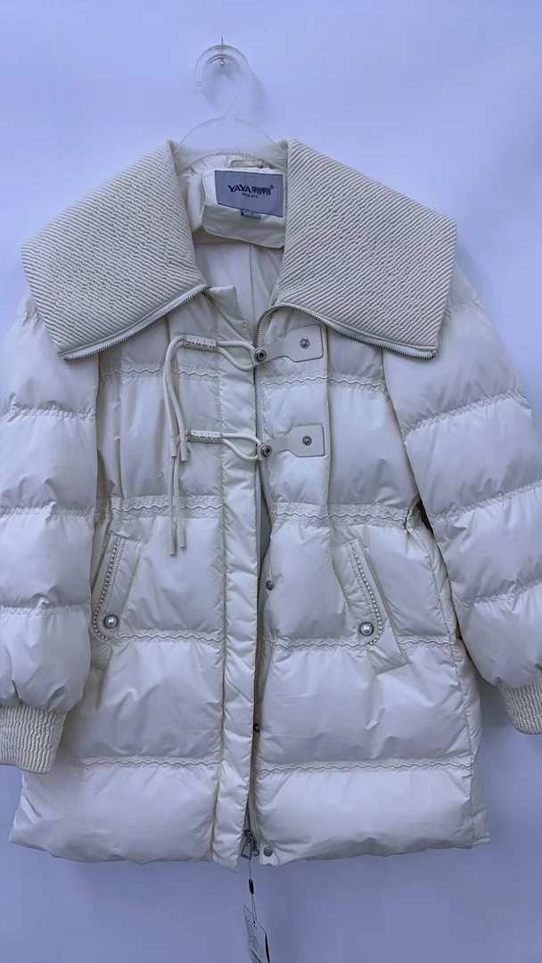 翻领皮畔羽绒服 814086