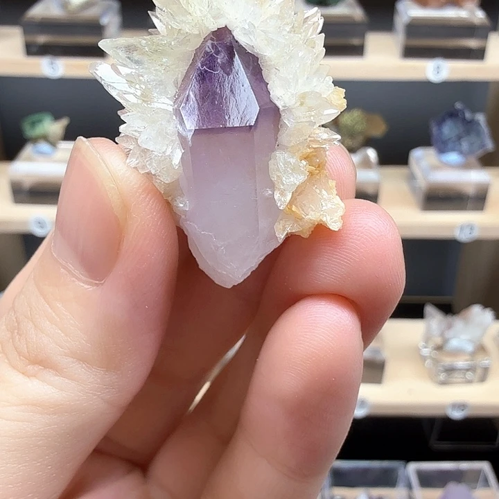 有机玻璃紫水晶方解石桌面摆件