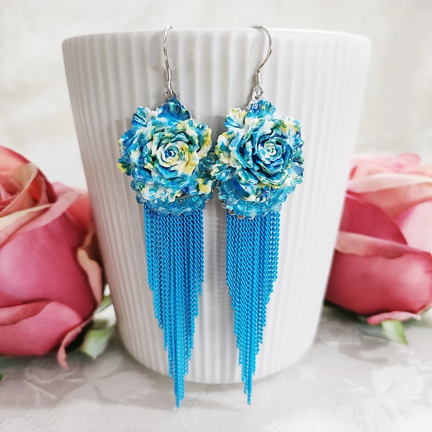 铜合金耳饰 民族风纯手工制流苏作耳环2119