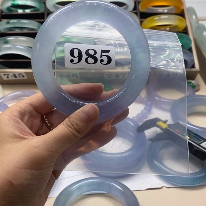 糖***猪玉莫奈紫胖圆手镯985