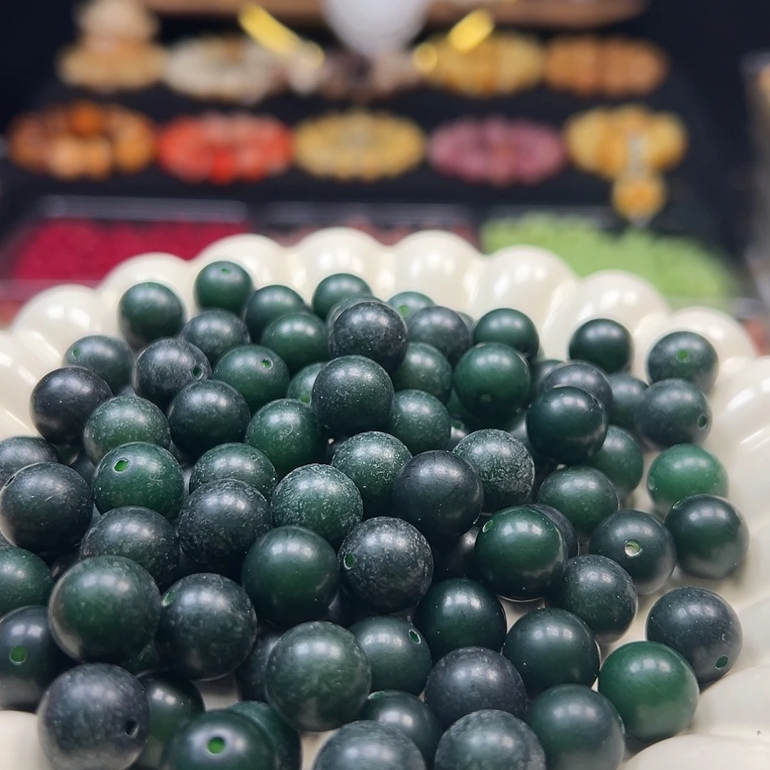 菩提根/象牙果手串卡12祖母绿圆120颗