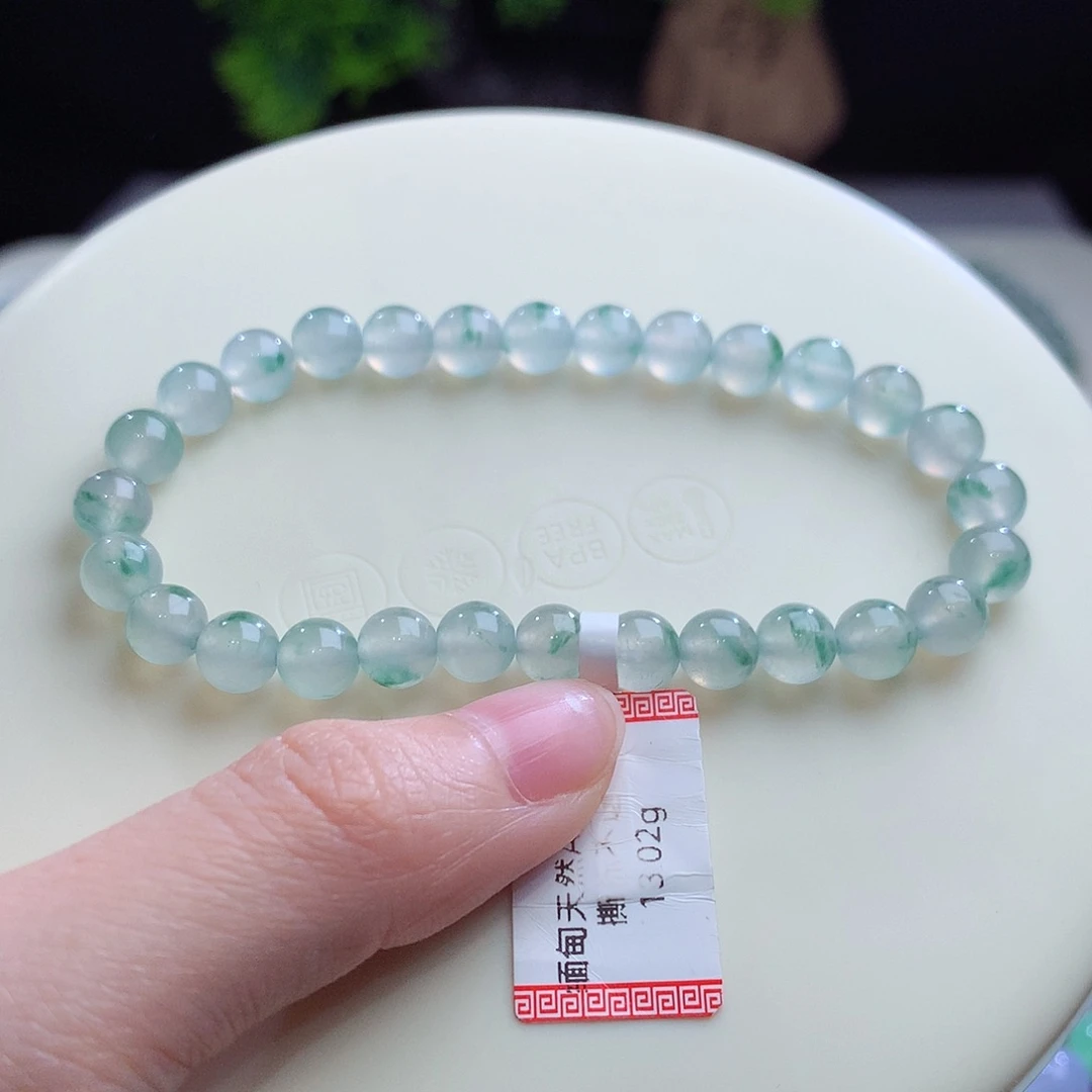 翡翠未镶嵌手串卡6.5