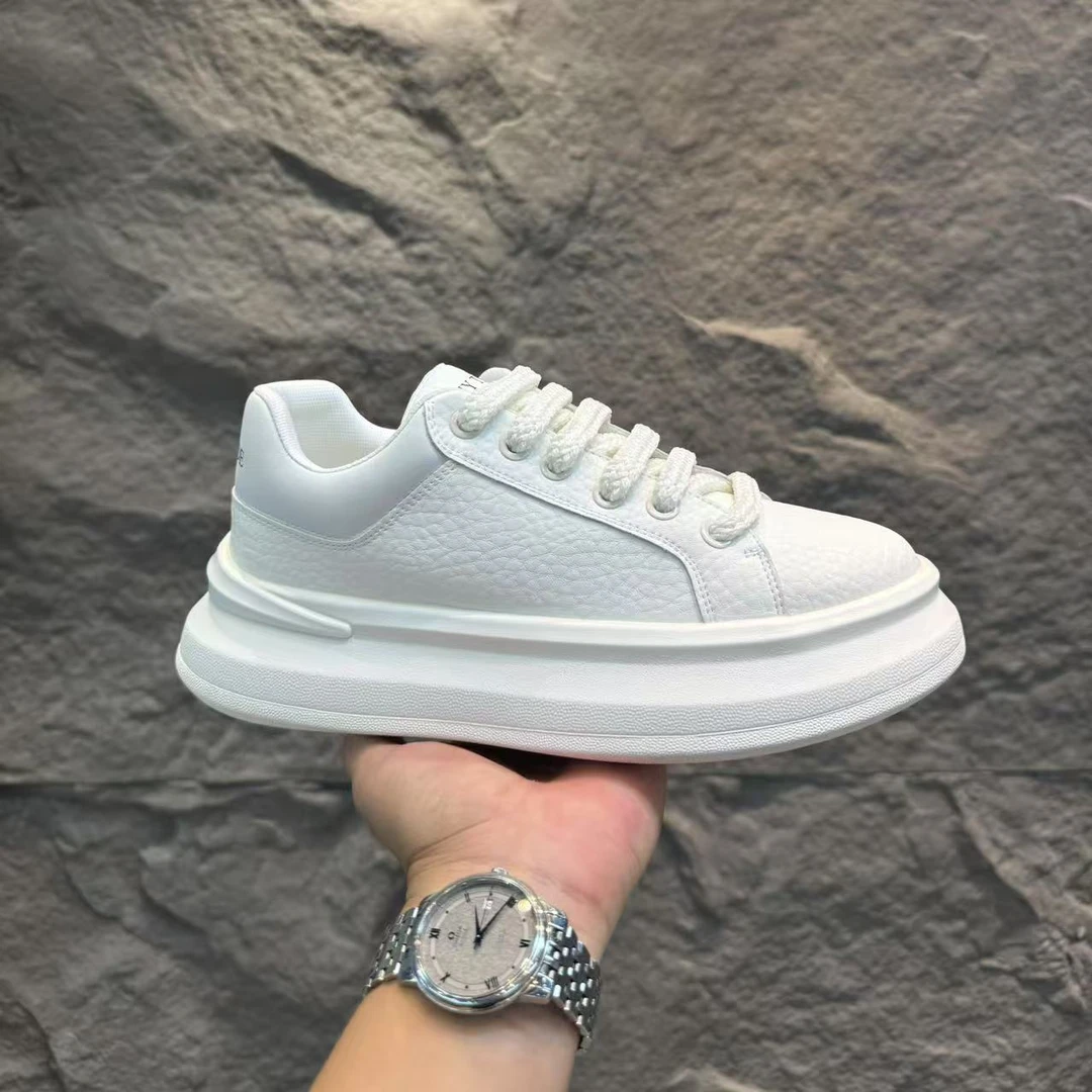 早秋季新款男士厚底潮鞋增高老爹鞋白色时尚百搭软底休闲运动鞋