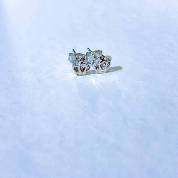 铂金PT950皇冠耳钉时尚气质可爱