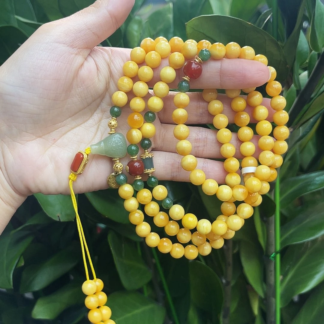 琥珀未镶嵌手链8 m孤品/微瑕