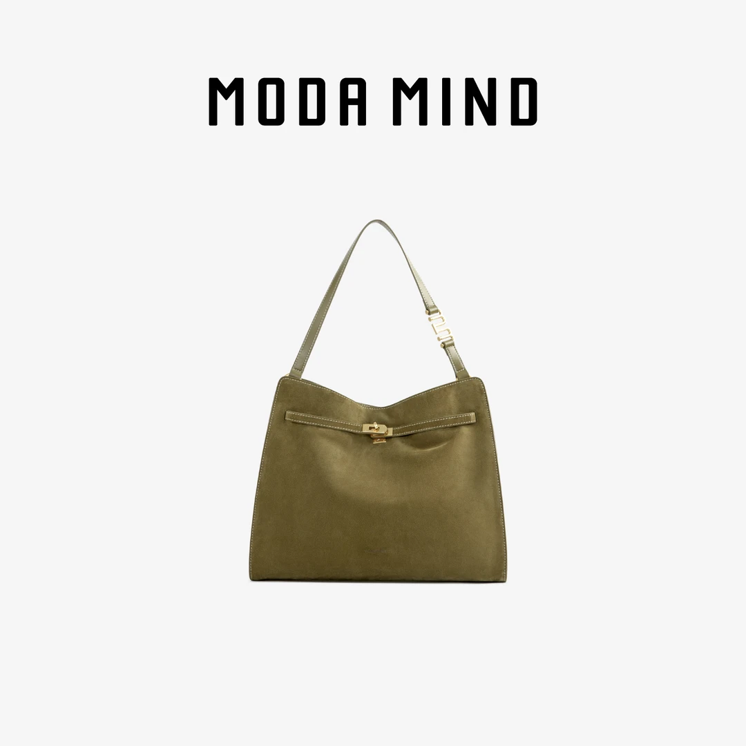 MODA MIND【慵懒铂金hobo包】MM509B177小众简约慵懒通勤百搭包包XS