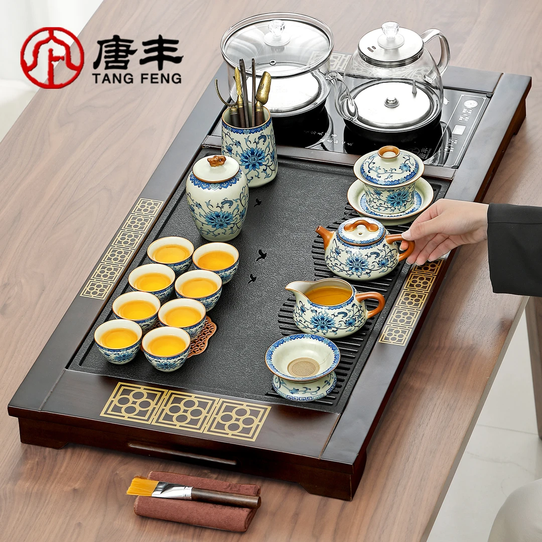 唐丰全自动茶盘茶具套装2025款家用办公烧水壶一体功夫泡茶台整套