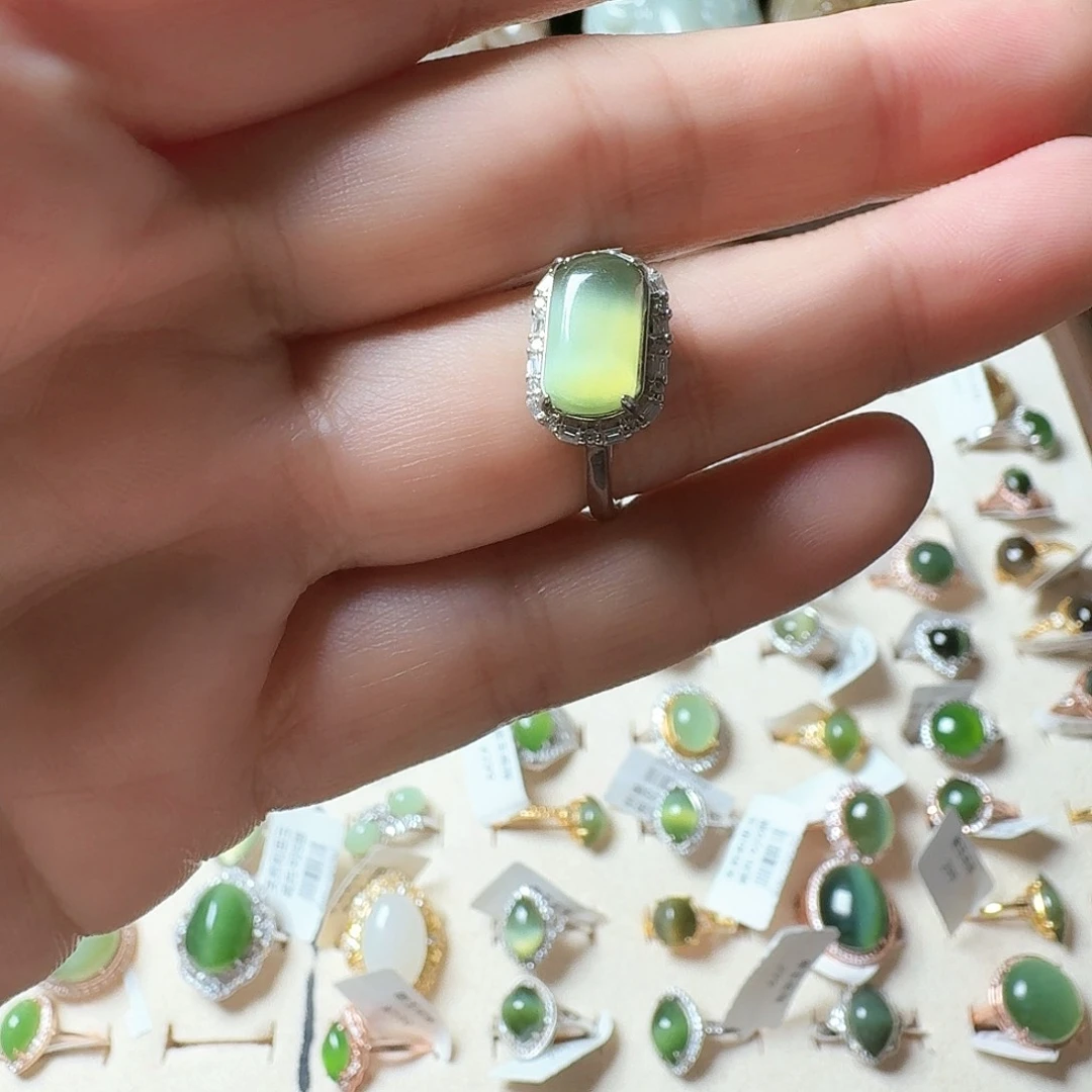 银S925镶嵌戒指和田玉