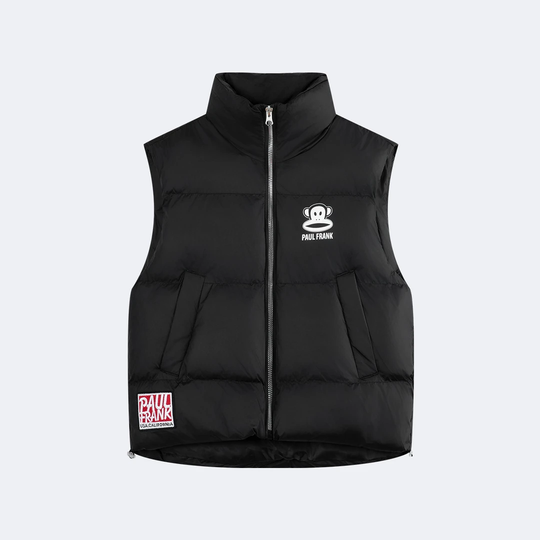 T15【品牌尾货】童装厚款立领防风耐磨原色直下摆儿童马甲黑色