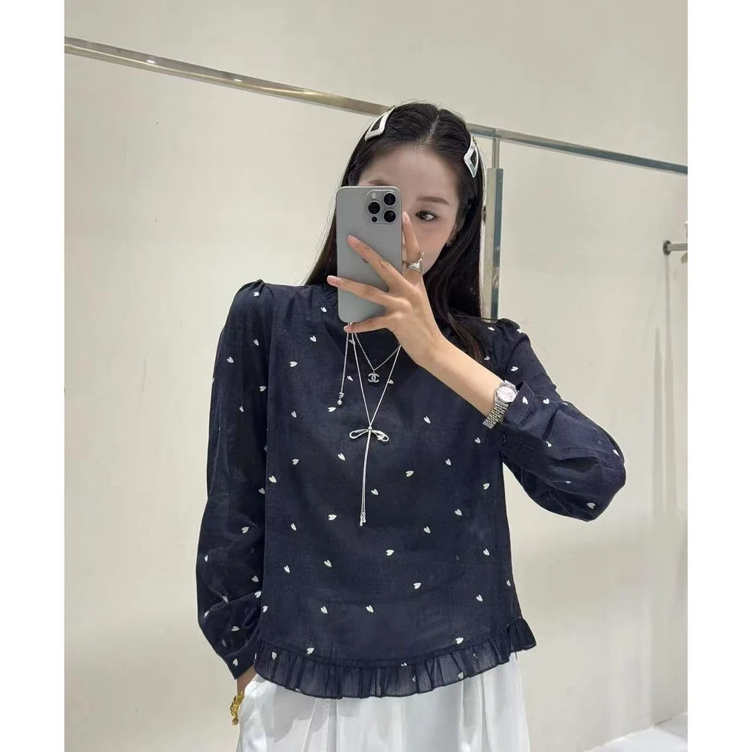 【三懿服饰】2025新款初秋长袖韩系显瘦百搭简约设计感上衣-590